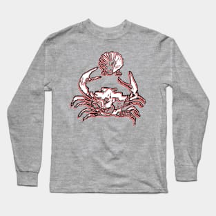 crab and pearl seafood delight crustacean charm ocean Long Sleeve T-Shirt